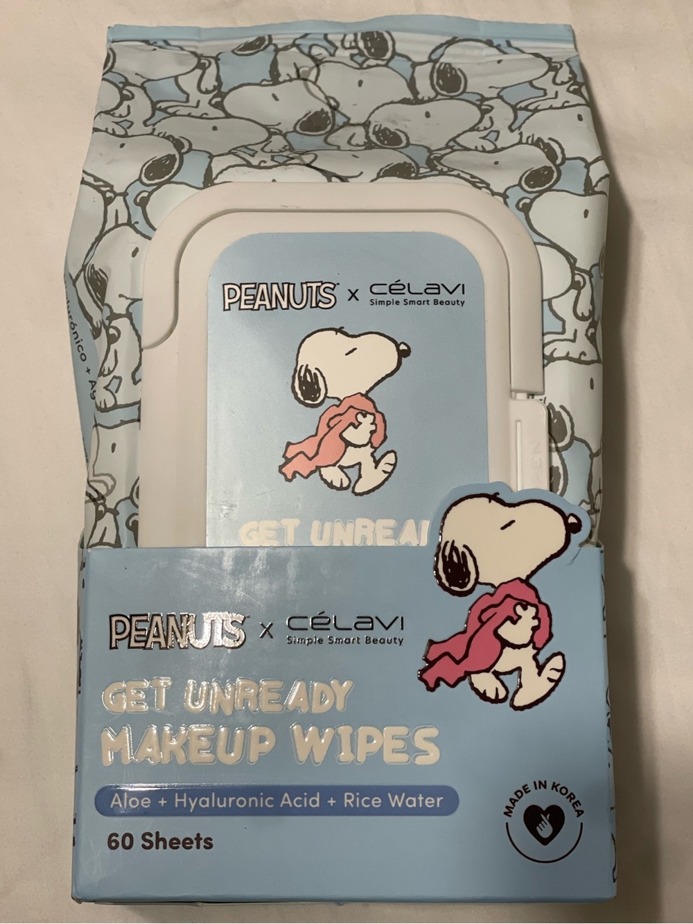 Peanuts x Célavi Snoopy Makeup Wipes